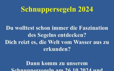 Einladung zum Schnuppersegeln