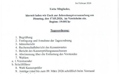 Einladung Jahreshauptversammlung 17.03.